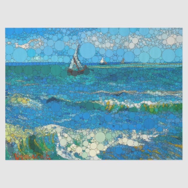 Seascape near Les Saintes-Maries-de-la-Mer, Dots Tissue Paper (Front)