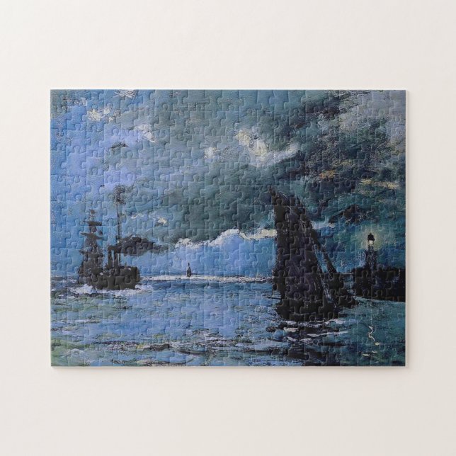 Seascape, Night Effect Monet Fine Art Jigsaw Puzzle (Horizontal)