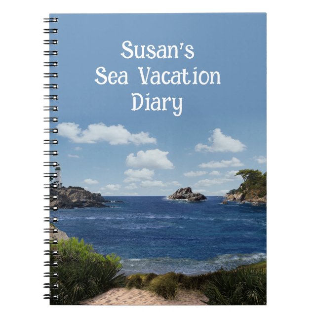 Seascape Notebook with customisable text  (Front)