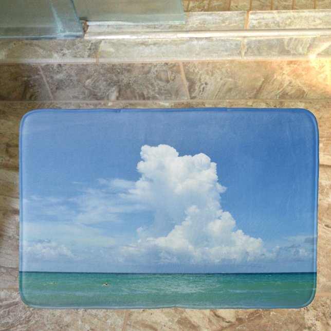 Seascape Ocean and Storm Cloud Coastal Bath Mat (Creator Uploaded)