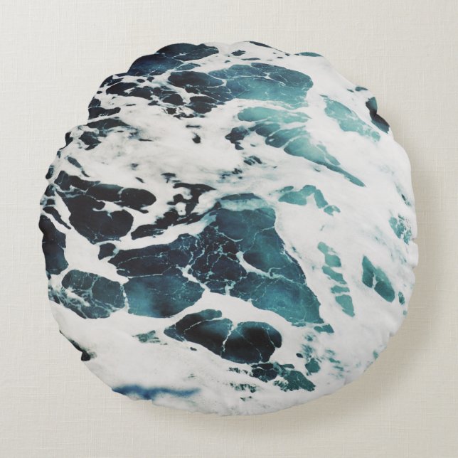 SEASCAPE OF THE OCEAN FOAM ROUND CUSHION (Front)