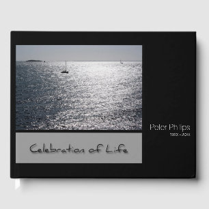 Seascape Personalised Memorial Guest Book