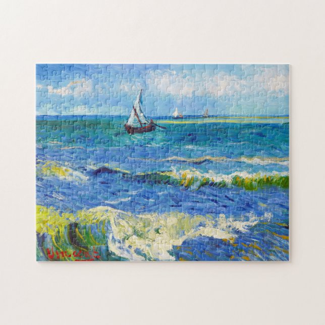 Seascape Saintes-Maries Vincent Van Gogh vibrant Jigsaw Puzzle (Horizontal)