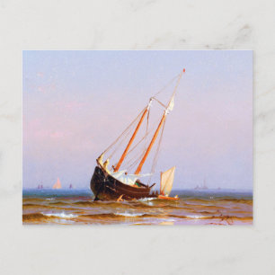 Seascape, ship aground by Alfred Thompson Bricher Postcard