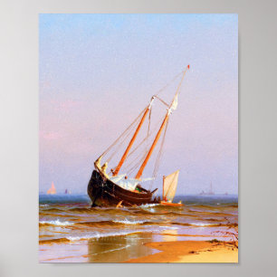 Seascape, ship aground by Alfred Thompson Bricher  Poster