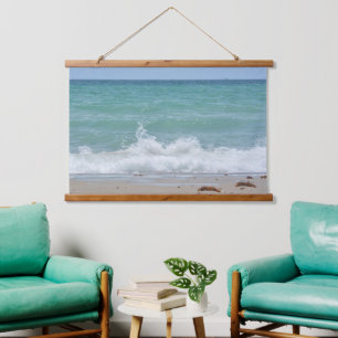 Seascape Splashing Ocean Waves Seashore Photo Hanging Tapestry