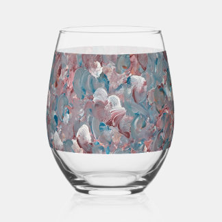 Seascape stemless wine glass