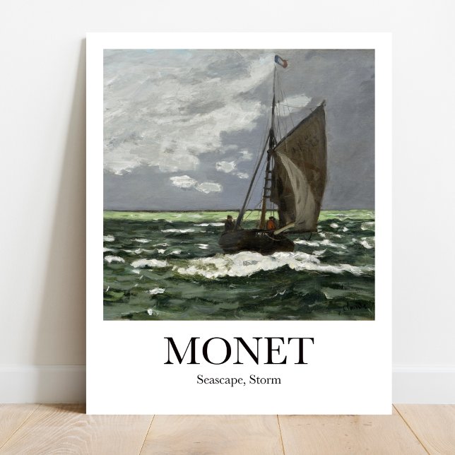 Seascape, Storm by Claude Monet Poster (Monet's Raging Sea: Own the Storm! High-quality art poster)