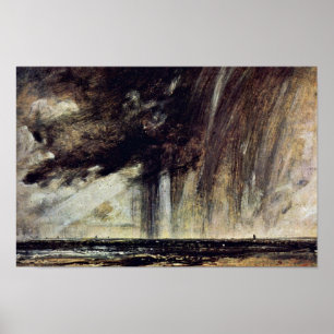 Seascape Study With Rain Cloud, Seascape With Rain Poster