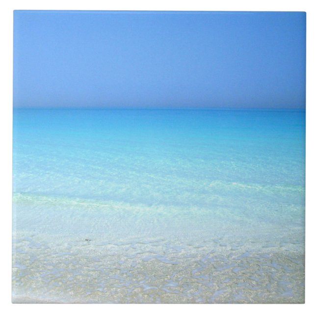 Seascape turquoise scenery ceramic tile (Front)