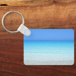 Seascape turquoise scenery key ring