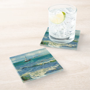 Seascape Vincent van Gogh Glass Coaster