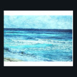 Seascape Watercolor Photo Poster<br><div class="desc">Wonder Ocean Photo with a watercolor look added.  Lovely in home,  work,  gifts,  doctors,  etc.</div>