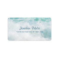 Seascape Waves Hand Script Text Elegant Address