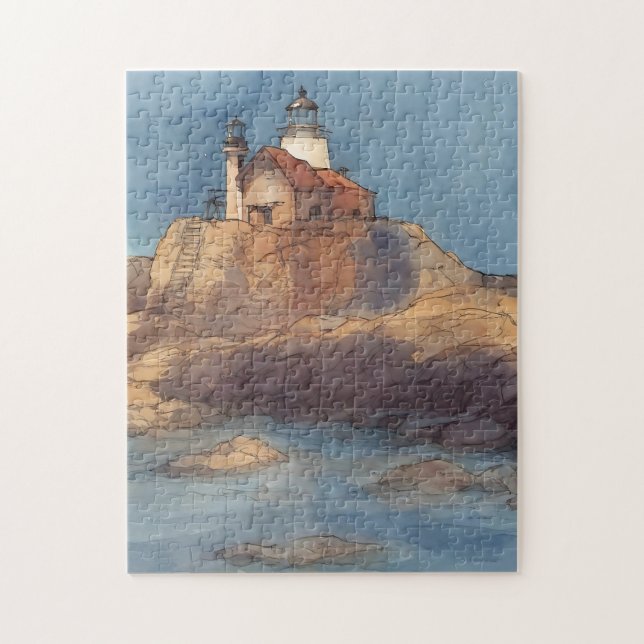 Seascape with lighthouse  jigsaw puzzle (Vertical)