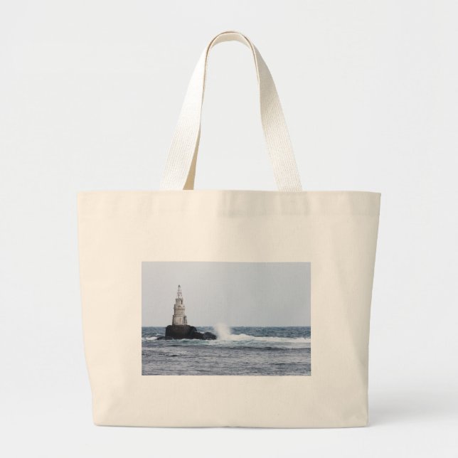 Seascape with lighthouse large tote bag (Front)