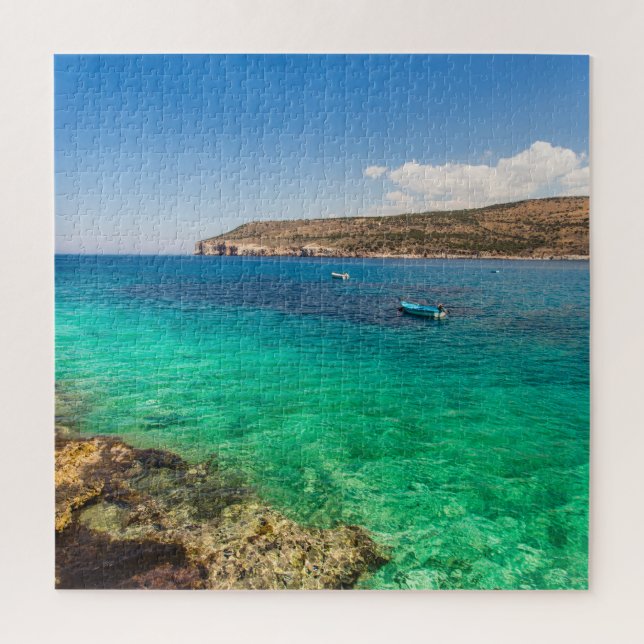 Seascape with Small Fisherman Boat Jigsaw Puzzle (Vertical)