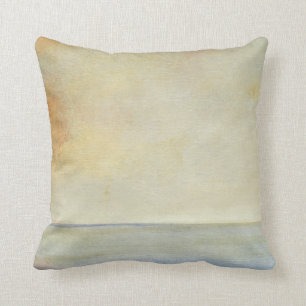 Seascape with Tranquil Orange Sunset Cushion