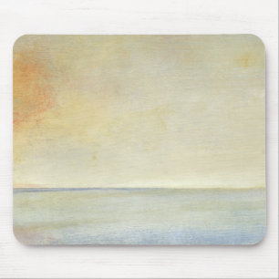 Seascape with Tranquil Orange Sunset Mouse Pad