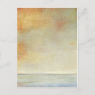 Seascape with Tranquil Orange Sunset Postcard