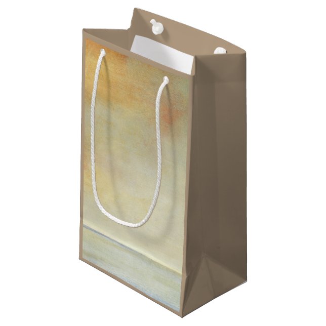 Seascape with Tranquil Orange Sunset Small Gift Bag (Front Angled)