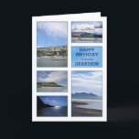 Seascapes birthday card for grandson<br><div class="desc">A birthday card for a wonderful grandson. A collection of seascapes and seaside images. Beaches and boats with beautiful scenery. A modern take on a traditional look. Inside the card is a lovely verse. Copyright Norma Cornes</div>