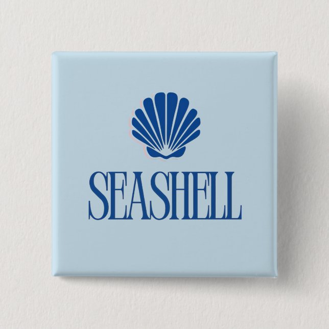 Seashell 15 Cm Square Badge (Front)