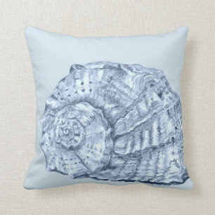 Seashell 3 on Light Blue Cushion