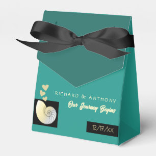 Seashell and Hearts, Beach Wedding Favour Box