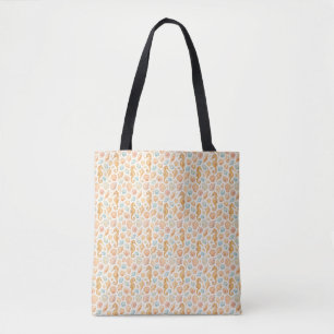 Seashell and seahorse watercolor pattern tote bag