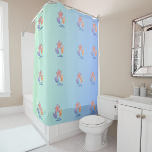 Seashell and Starfish Blue Gradient Shower Curtain