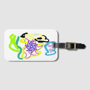 Seashell and starfish luggage tag