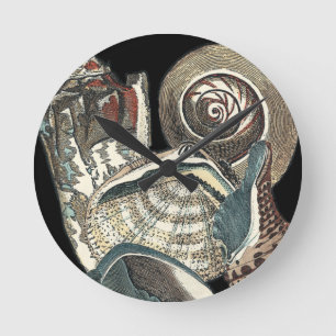 Seashell Anthology Round Clock