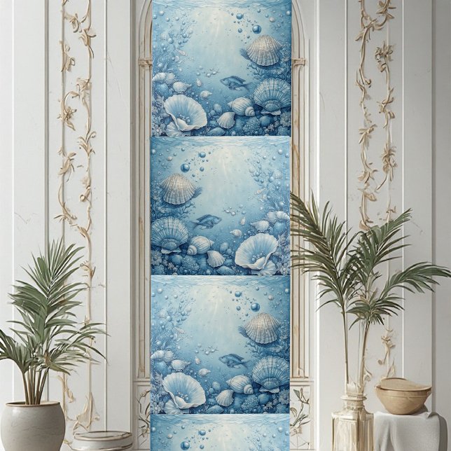 Seashell Aquatic Fish Underwater Filtering Light  Ceramic Tile (Seashell Aquatic Fish Underwater Filtering Light Ceramic Tile)