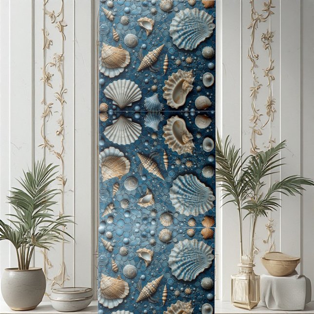 Seashell Aquatic Fish Underwater Mollusk Ocean Art Ceramic Tile (Seashell Aquatic Fish Underwater Mollusk Ocean Art Ceramic Tile)