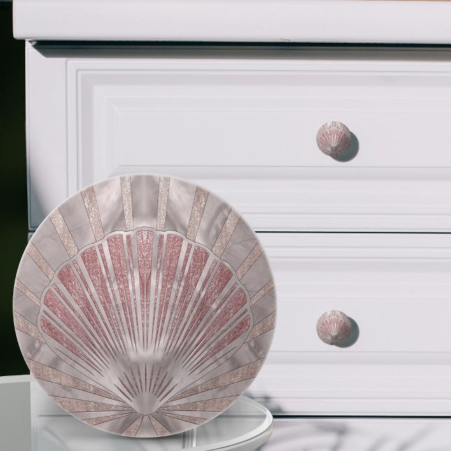 Seashell Art Deco -Misty Rose and Pearl Ceramic Knob (Creator Uploaded)