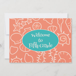 Seashell Art Welcome to Class Teacher Message Card