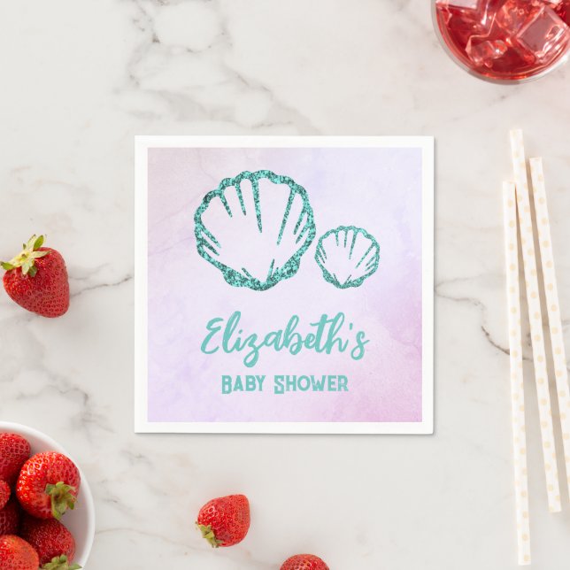 Seashell Baby Shower Napkin (Insitu)