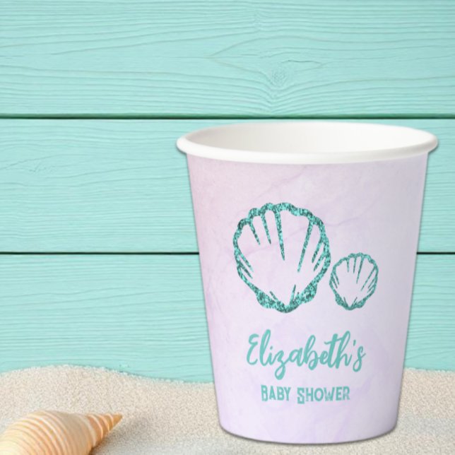 Seashell Baby Shower Paper Cups (Creator Uploaded)
