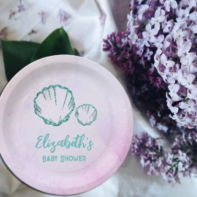 Seashell Baby Shower Paper Plate (Creator Uploaded)