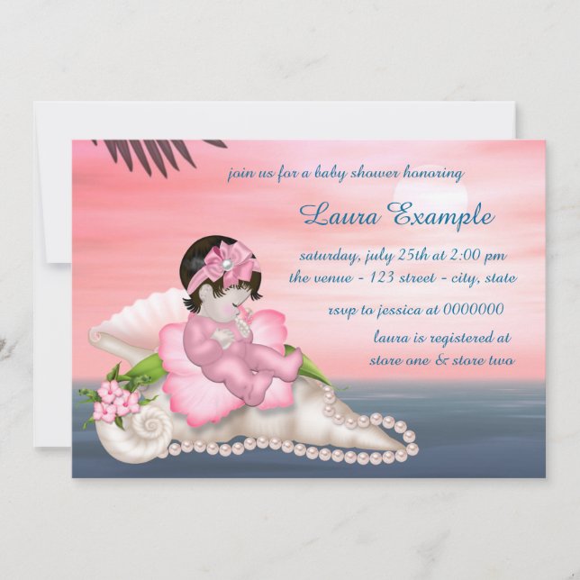 Seashell Beach Baby Shower Invitation (Front)
