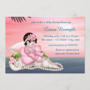 Seashell Beach Baby Shower Invitation