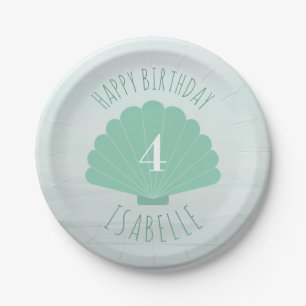Seashell Beach Birthday Party Paper Plate