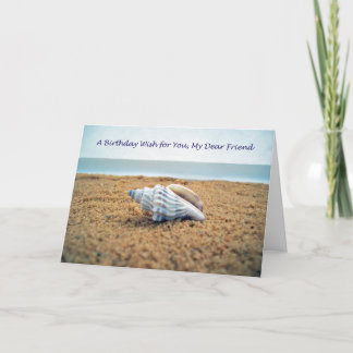 Seashell Beach Birthday Wishes for Friend Card