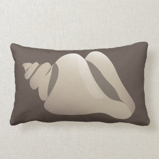 Seashell Beach Brown & White Lumbar Cushion