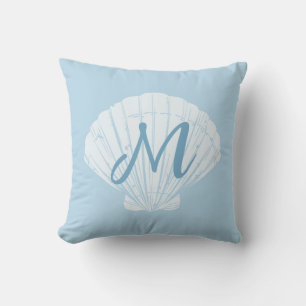Seashell Beach Coastal Monogram Cushion