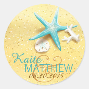 Seashell Beach Destination Wedding Label