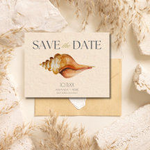 Seashell Beach Destination Wedding Save the Date