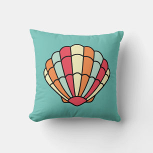 Seashell Beach Nautical Throw Toss Pillow