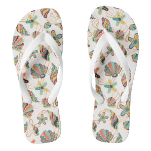 Seashell Beach Pattern Thongs